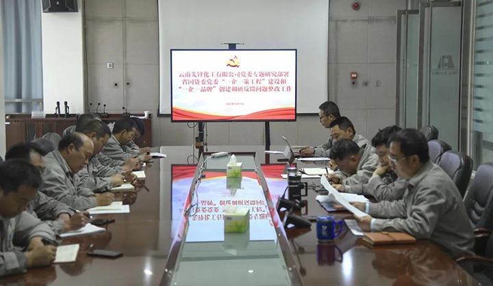 先锋化工党委专题研究部署省国资委党委“一企一策工程”建设和“一企一品牌”创建调研反馈问题整改工作